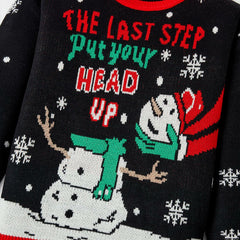 Men's IFFEI Ugly Christmas Sweater, Funny Snowman Knit Pullover Acrylic - Size XL