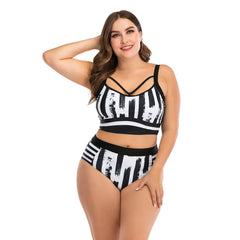 Women's Plus Size High Waist Two-Piece Bikini Swimsuit