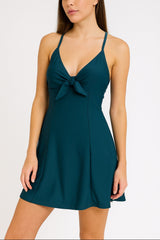 Women's One-Piece Swim Dress - Deep Green