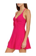Women's One-Piece Swim Dress - Berry