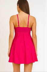 Women's One-Piece Swim Dress - Berry