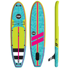 POPboardco 11'0" Yacht Hopper Inflatable Touring SUP - Turq/Neon/Pink
