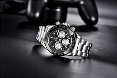 Men's Stainless Steel Chronograph Watch - 30m