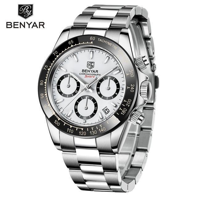 Men's Stainless Steel Chronograph Watch - 30m