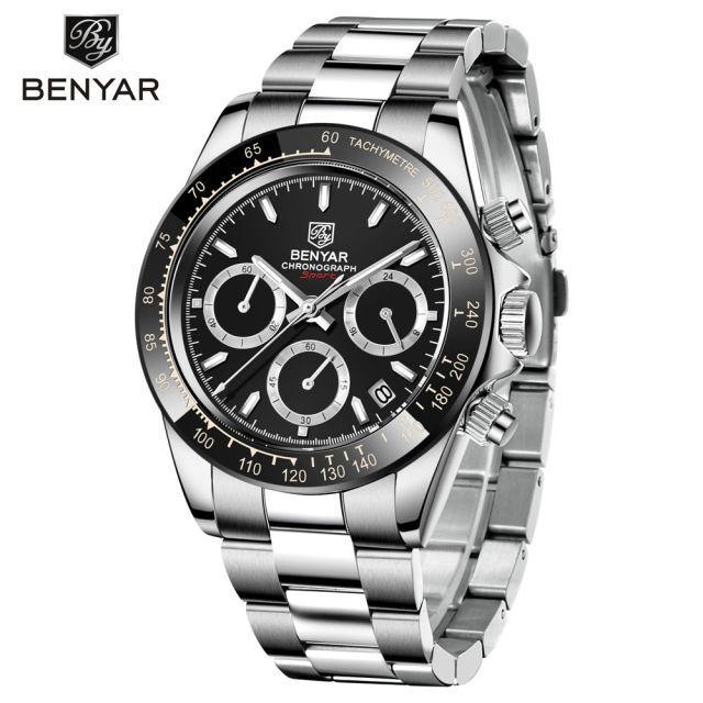 Men's Stainless Steel Chronograph Watch - 30m