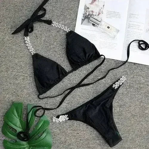 Women's Bejeweled Two-Piece Bikini Swimsuit