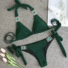 Women's 'PAYASEN' Rhinestone Two-Piece Bikini Swimsuit
