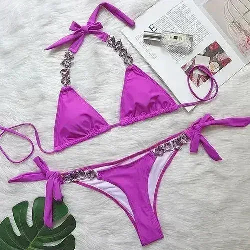 Women's 'PAYASEN' Rhinestone Two-Piece Bikini Swimsuit