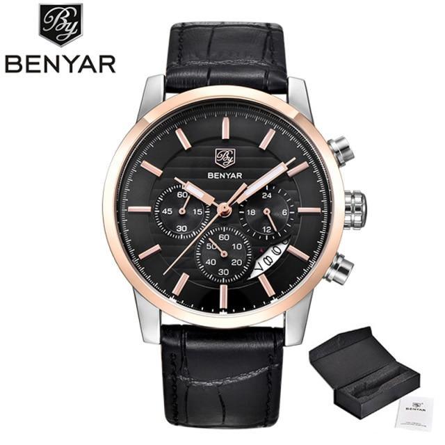 Men's Watch with Leather Strap - 30m