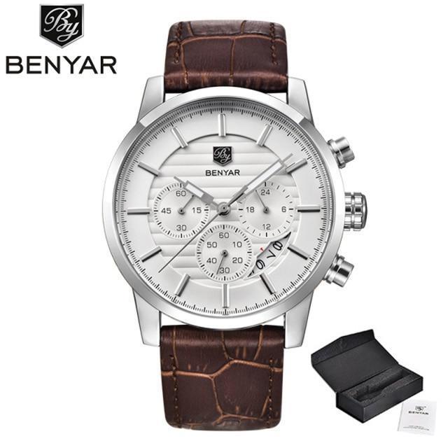 Men's Watch with Leather Strap - 30m