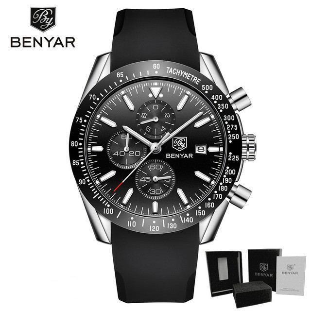 Men's Stainless Steel Chronograph Watch - 30m
