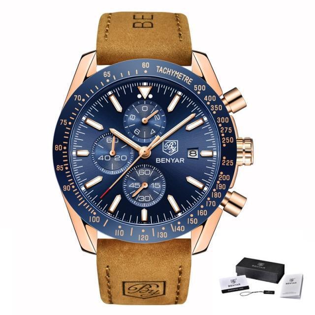 Men's Stainless Steel Chronograph Watch - 30m