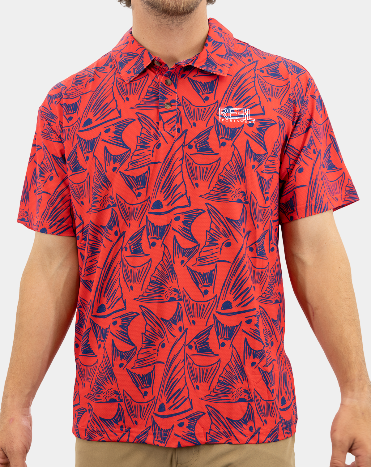 Men's 'Redfish, White, Blue' Polo