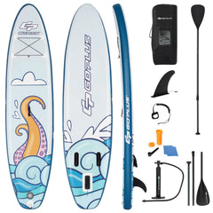 10.5-11 Foot Inflatable Stand Up Paddle Board with Aluminum Paddle, Pump