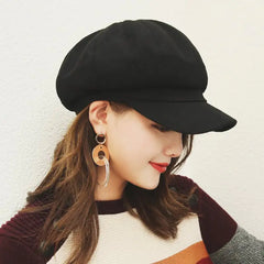 Women's Octagonal Woolen Beret Hat