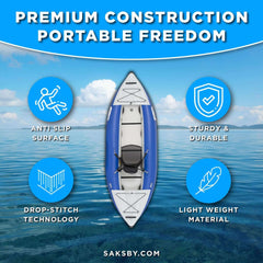 9 Foot Sea Eagle Boats | 300X Explorer 1-Person Inflatable Kayak with Adjustable Footrest