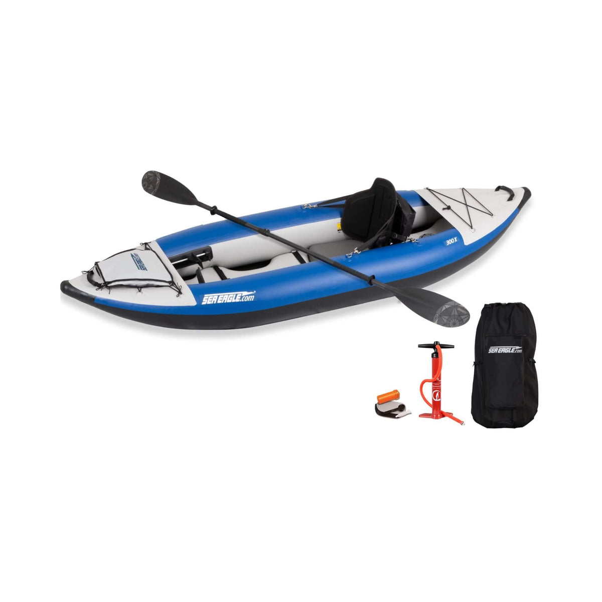 9 Foot Sea Eagle Boats | 300X Explorer 1-Person Inflatable Kayak with Adjustable Footrest
