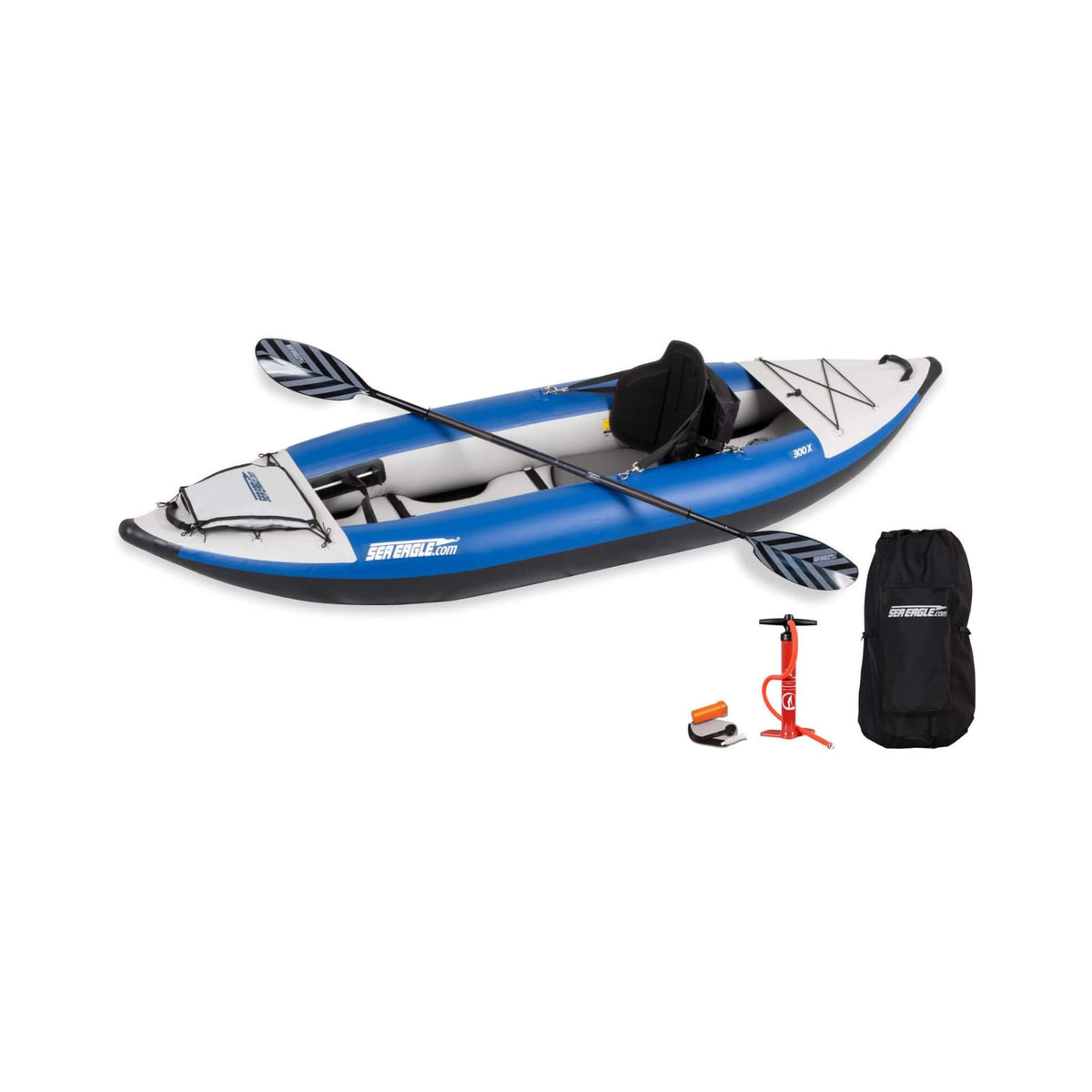 9 Foot Sea Eagle Boats | 300X Explorer 1-Person Inflatable Kayak with Adjustable Footrest