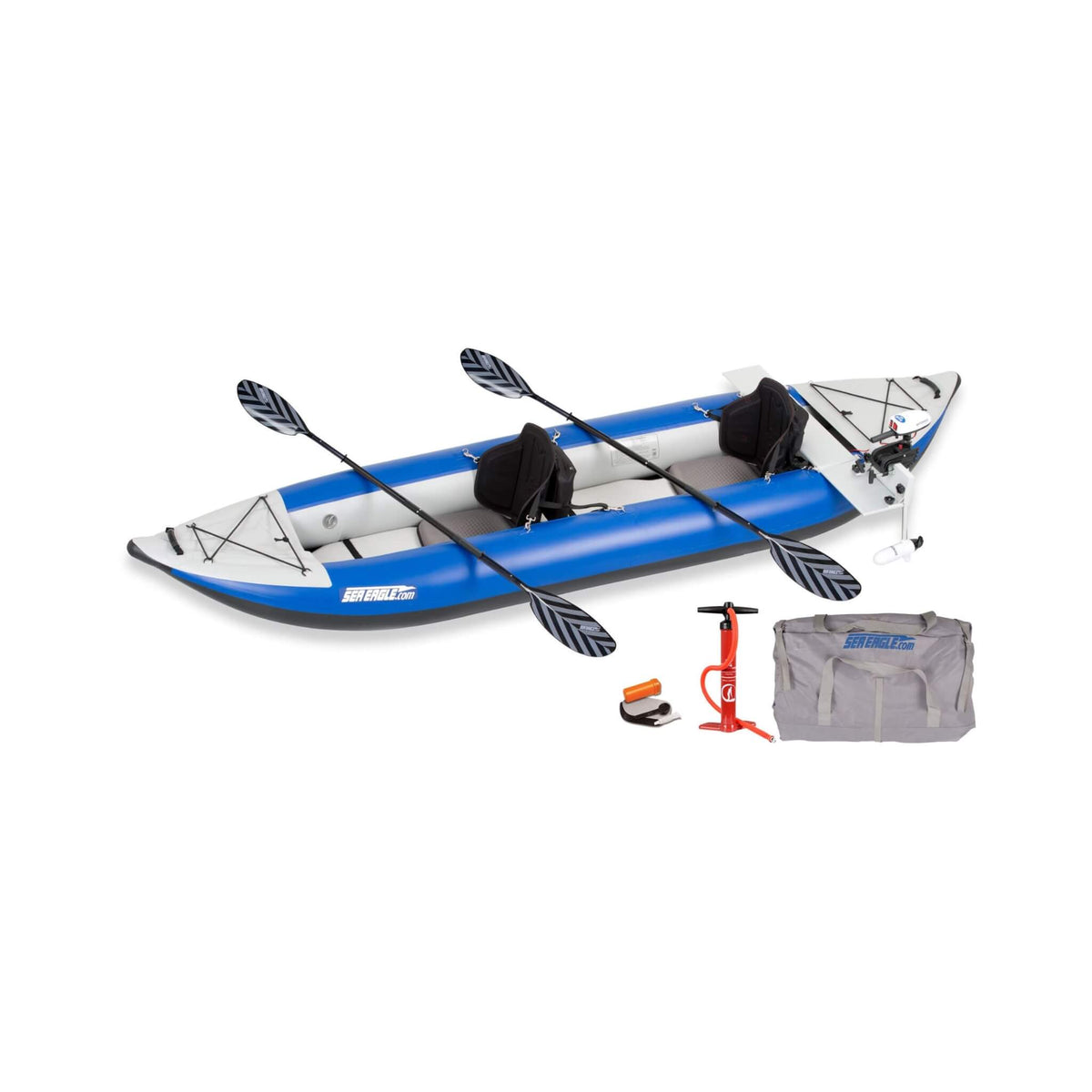 12 Foot Sea Eagle Boats | 380X Explorer 3-Person Inflatable Kayak with Large Removable Rear Center Skeg