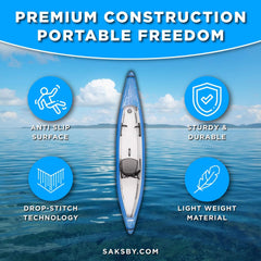 12 Foot Sea Eagle Boats | 393RL RazorLite 1-Person Inflatable Lightweight Kayak with Adjustable Footrests