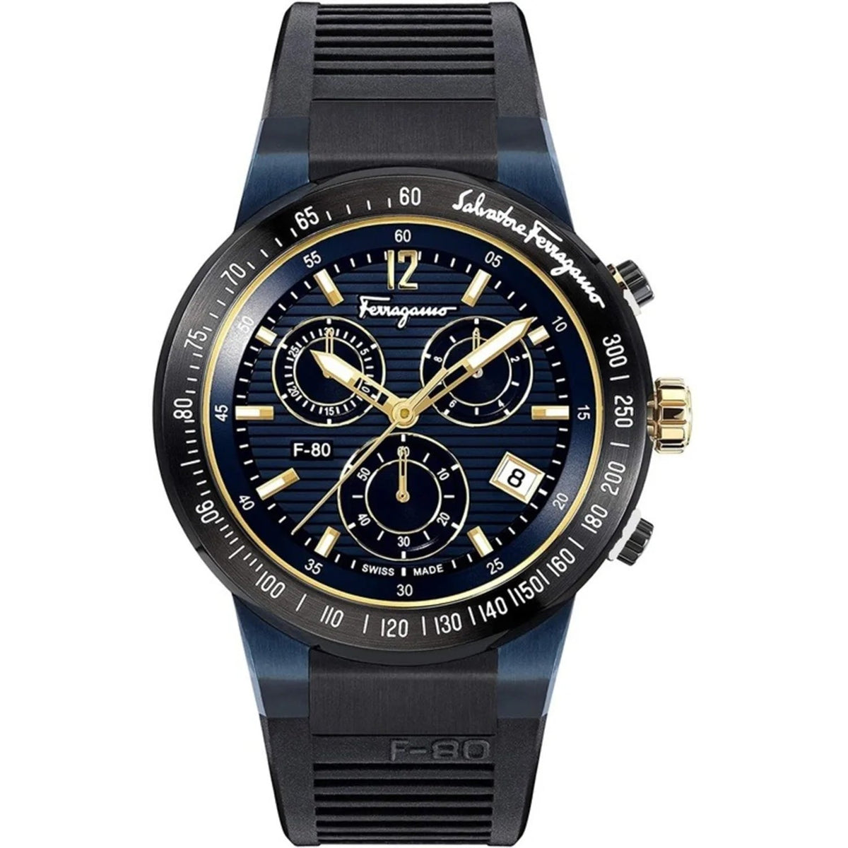 Salvatore Ferragamo Men's F-80 - Blue Dial - 100m