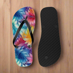 Unisex Tropical Leafy Pattern 🌴 Beachy Feet Flip-Flops 🩴