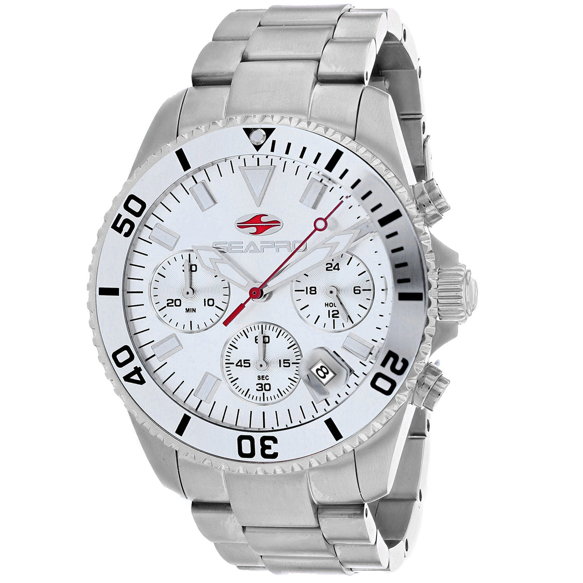 Seapro Men's Scuba 200 Chrono - Silver Dial - 200m