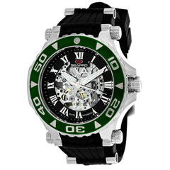 Seapro Men's Seaway - Black Dial/Strap, Silver Case, Green Bezel - 100m