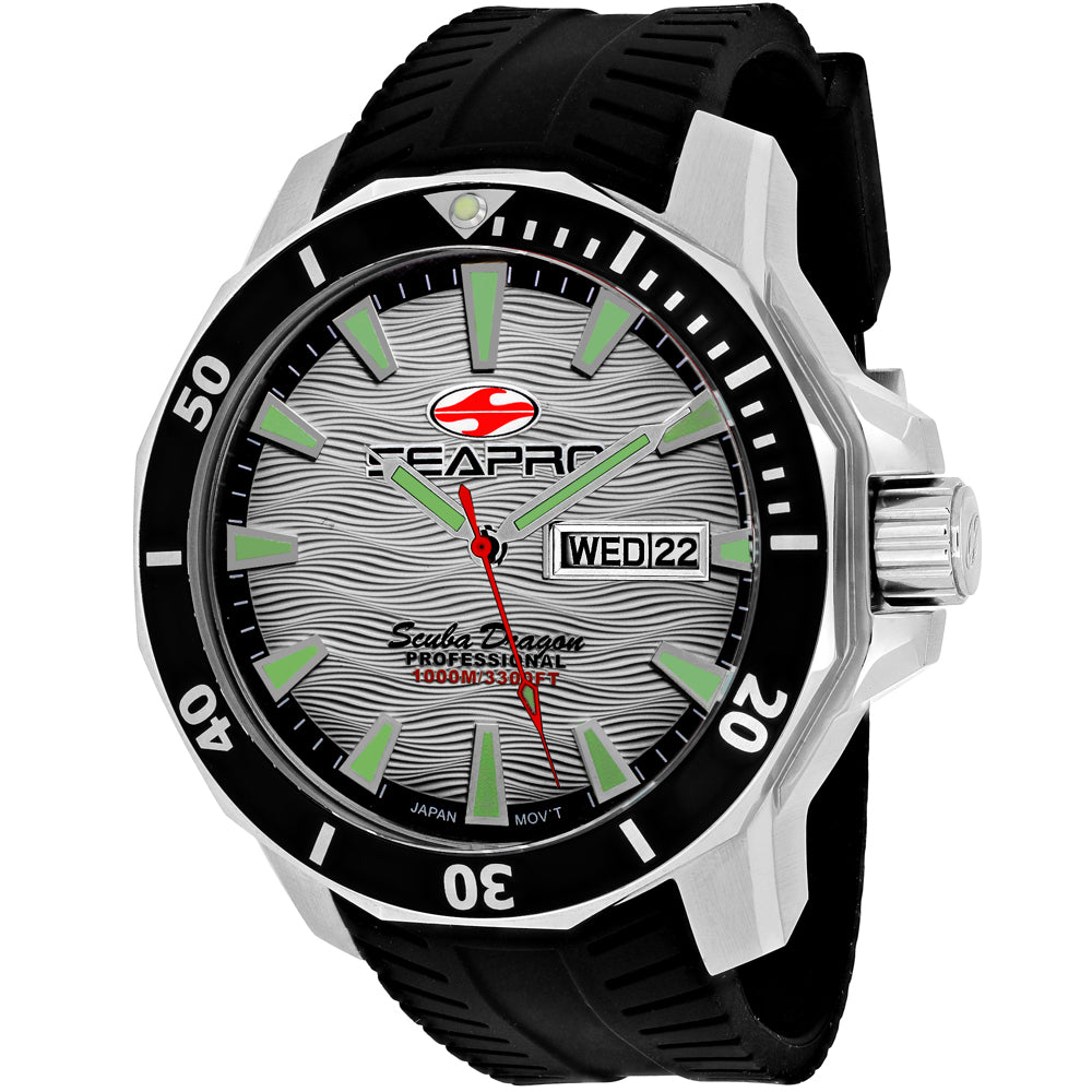 Seapro Men's Scuba Dragon Diver Limited Edition - Silver Dial & Case - 1000m