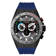 Giorgio Piola Design Men's Speedtrap Swiss Sport Chrono Watch - Black Dial, Blue Strap - 100m