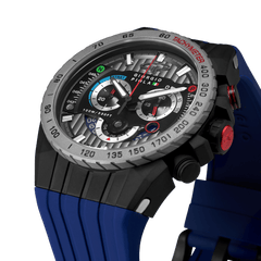 Giorgio Piola Design Men's Speedtrap Swiss Sport Chrono Watch - Black Dial, Blue Strap - 100m
