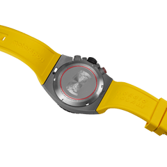 Giorgio Piola Design Men's Speedtrap Swiss Sport Chrono Watch - Black Dial, Yellow Strap -  100m
