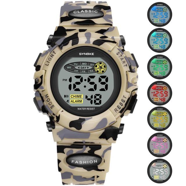 Children's Digital Watch with Led, Alarm, Waterproof - 30m