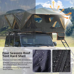 Naturnest Andromeda Green Soft-Shell Rooftop Tent with Large Panoramic Skylight & YKK Doors