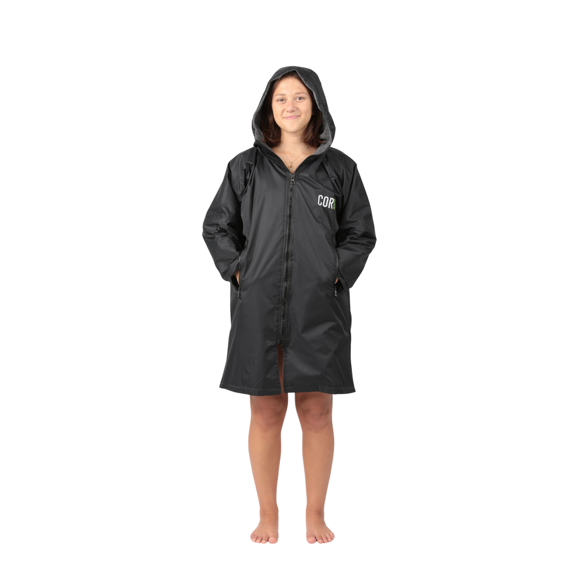 Kid's/Adult's XS - XL Waterproof Swim Parka - Black