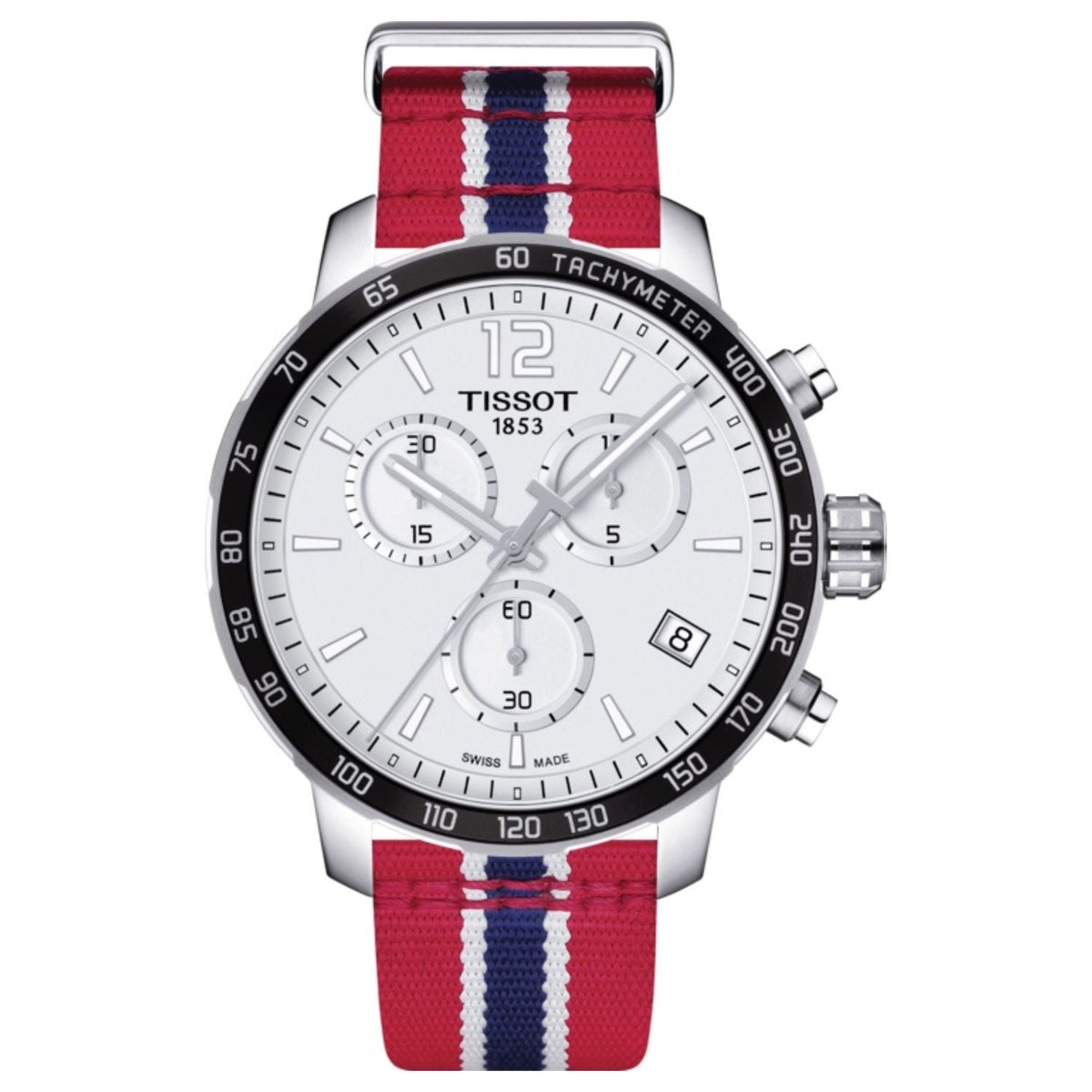 Tissot Men's Quickster - White Dial, Red/White/Blue Strap - 100m