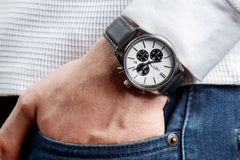 Beyond Boring Watch Company Men's Chronograph - White Dial - 100m