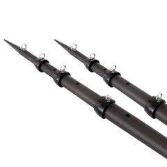 Tigress XD 3k Carbon Fiber Telescoping Outrigger Poles - 18 feet - Matte Black / Black - Pair