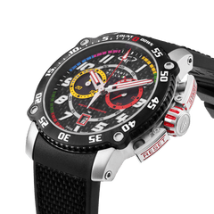 Giorgio Piola Design Men's Torque Stainless Steel Swiss Sport Chrono Watch - Black Dial/Strap - 100m