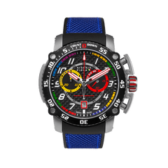 Giorgio Piola Design Men's Torque Stainless Steel Swiss Sport Chrono Watch - Black Dial, Blue Strap - 100m