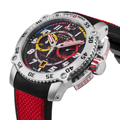 Giorgio Piola Design Men's Torque Stainless Steel Swiss Sport Chrono Watch - Black Dial, Red Strap