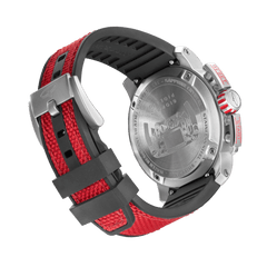 Giorgio Piola Design Men's Torque Stainless Steel Swiss Sport Chrono Watch - Black Dial, Red Strap