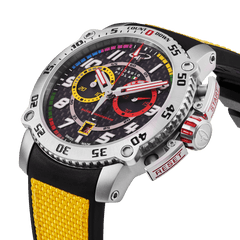 Giorgio Piola Design Men's Torque Stainless Steel Swiss Sport Chrono Watch - Black Dial, Yellow Strap - 100m