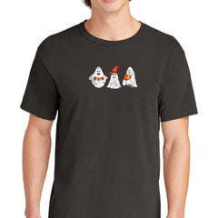 HALLOWEEN Unisex Adult's Triple Ghost Comfort Color Tee