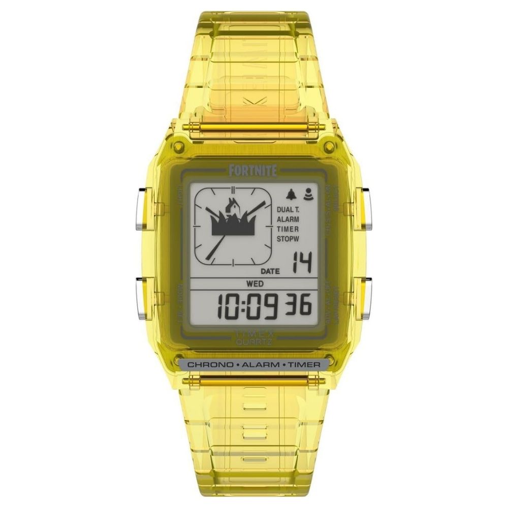 Timex Men's Fortnite - Black Dial, Gold Strap - 30m