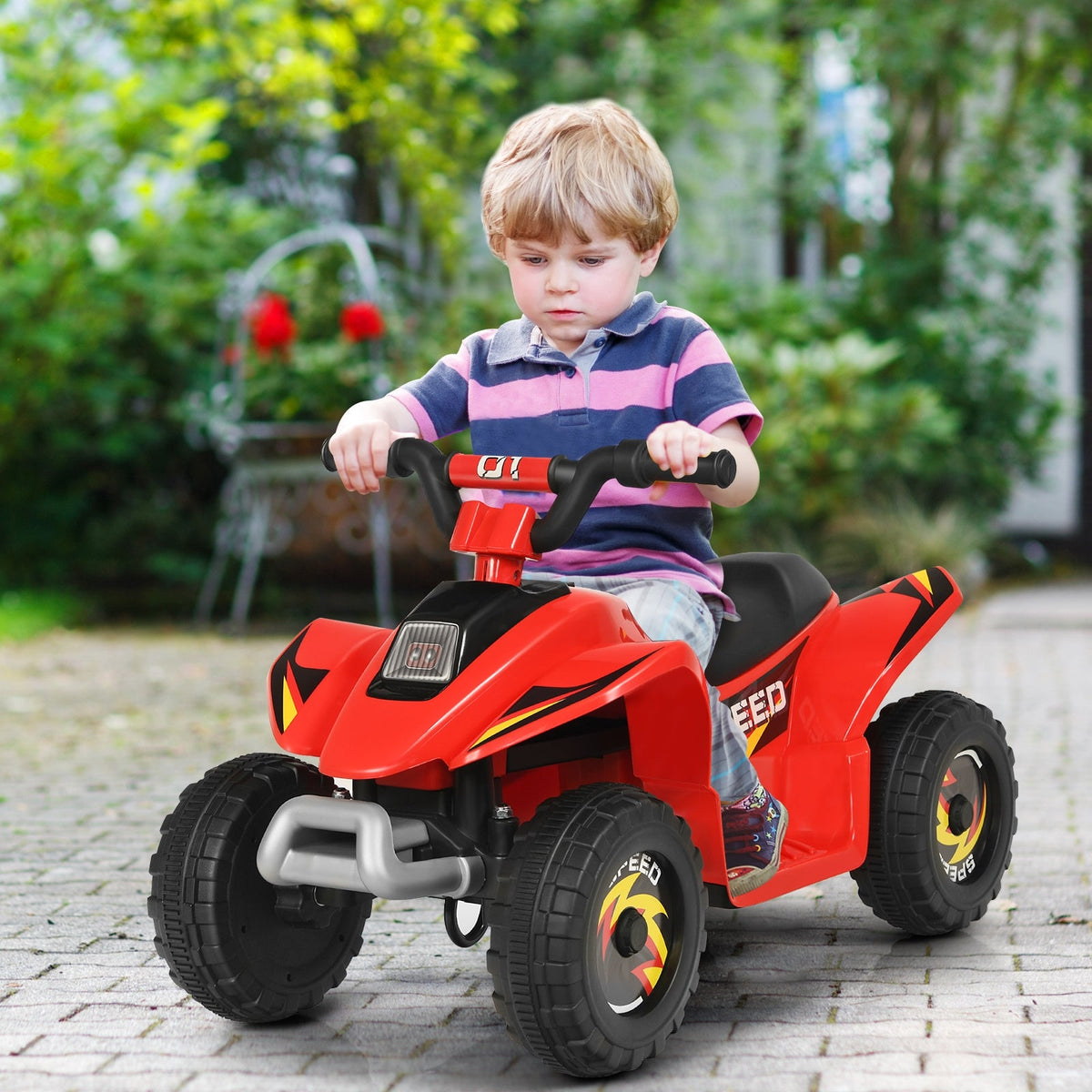GBruno Store 6V Kids Electric ATV 4 Wheels Ride-On Toy - Red