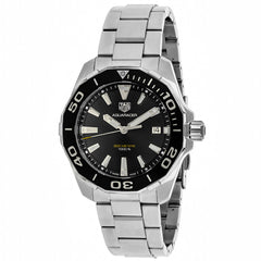 Tag Heuer Men's Aquaracer - Black Dial, Silver Case/Bracelet, 40mm - 300m