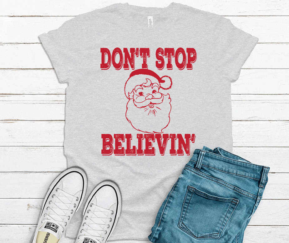 CHRISTMAS Unisex Kid's/Adult's "Don't Stop Believin'" T-Shirt