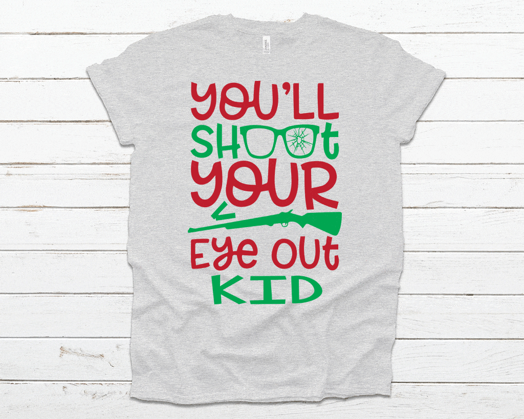 CHRISTMAS Unisex Kid's/Adult's 'You'll Shoot Your Eye Out Kid' T-Shirt