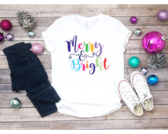 CHRISTMAS Women's 'Merry & Bright' T-Shirt